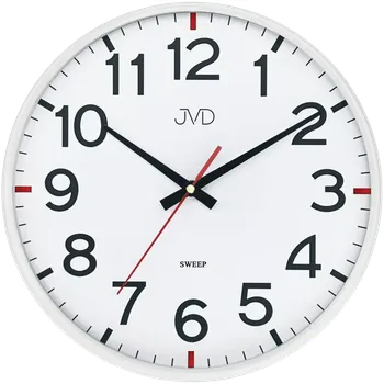 Hodiny JVD Pastelové bílé nástěnné tiché netikající hodiny JVD HX2508.1 (netikající plynulý chod)