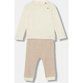 Kojenecká čepice Kojenecká sada s přídavkem vlny United Colors of Benetton 2-pack 106WB101G.W.seasonal béžová 01X, vel. 56