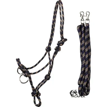 Ohlávka provazová + otěže HORKA -TWO TONE- - Královská modrá - Pony