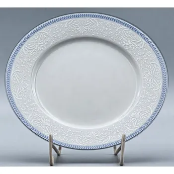 Talíř OPAL svatební modrá, Talíř mělký NINA 27 cm, krajka, Thun