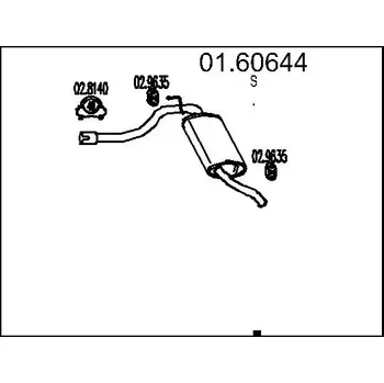 Výfukový systém MTS Zadní tlumič výfuku MTS 01.60644