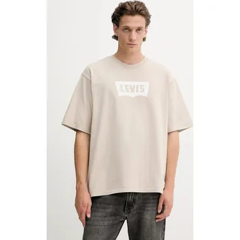 Bavlněné tričko Levi's A5805.0040 béžová 80X, vel. S