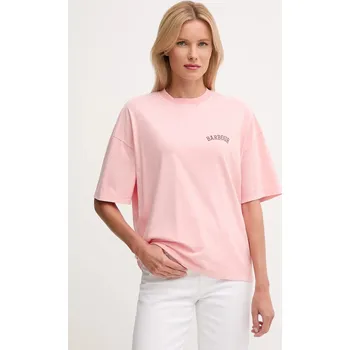 Dámské tričko Bavlněné tričko Barbour CLAYDON LTS0687 růžová 30X, vel. 44