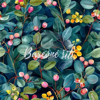 Úplet, Bobulky a zelené lístky (E) (Top kvalitní úplet Bella digitisk)