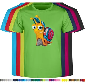 Dívčí tričko detske-levne-bavlnene-tricko-potisk-snek-Turbo Barva: Lime - limetková, velikost: 128