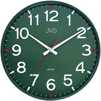 Hodiny JVD Pastelové zelené nástěnné tiché netikající hodiny JVD HX2508.3 (netikající plynulý chod)