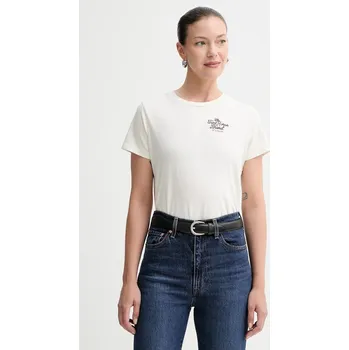 Dámské tričko Bavlněné tričko Levi's dámské, béžová barva, A8804 A8804.0055 01X, vel. M