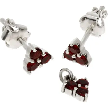 Souprava šperků Granát Turnov Stříbrná souprava s granáty