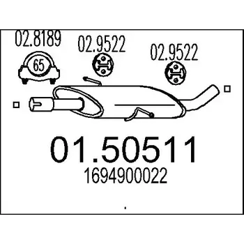 Auto-moto MTS Střední tlumič výfuku MTS 01.50511