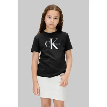 Dětské bavlněné tričko Calvin Klein Jeans IU0IU00715.128.170.9BYA černá 99X, vel. 140