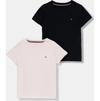 Dětské bavlněné tričko Tommy Hilfiger 2-pack UG0UG00307.9BYA růžová 03X, vel. 104-110