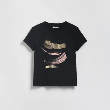 Dámské tričko Reserved - Tričko s potiskem - černý - 575GA-99X - 575GA-99X-S