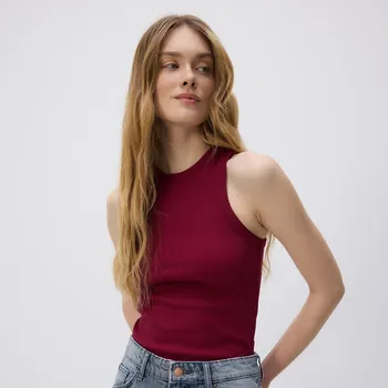 Dámské tričko Reserved - Bavlněný top - hnědá - 6167E-83X - 6167E-83X-L