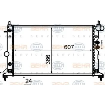 Chladič motoru BEHR HELLA SERVICE Chladič vody BHS 8MK 376 718-711