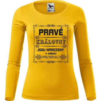 Dámské tričko DOBRÝ TRIKO Dámské bavlněné triko Pravé královny Velikost: XS, Barva: Žlutá