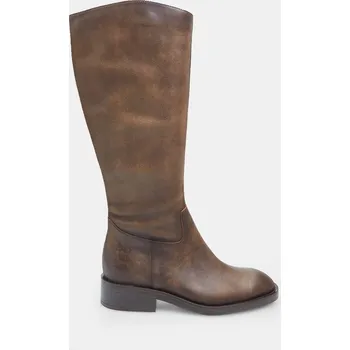 Dámské kozačky Baťa dámské kožené kozačky šedo-hnědé 37