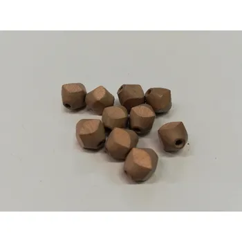 Dětské navlékací korálky Dřevěné korálky - diamant šedohnědý - 10x8mm - 10ks