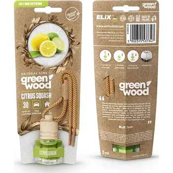 Osvěžovač vzduchu GREEN WOOD - Osvěžovač vzduchu s dřevěným víčkem Citrus Squash