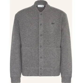 Pánský svetr Lacoste Pánská Pletená Bunda S Merino Vlnou, šedá, 56