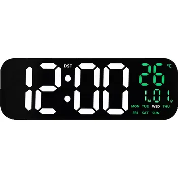 Hodiny JVD Digitální černé nástěnné hodiny s LED bílými číslicemi JVD DH9016.4 ( )