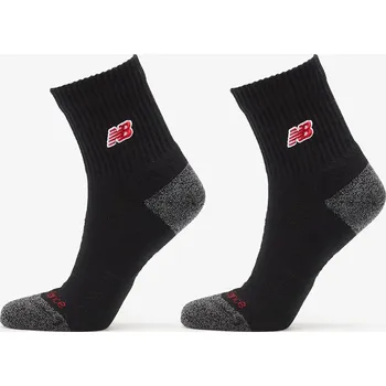 Pánské ponožky Ponožky New Balance Active Premium Crew Quarter 2-Pack Black M