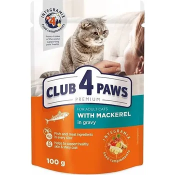 Krmivo pro kočku Kapsa Club4Paws CAT 85g with Mackerel in gravy