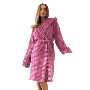 Dámský župan Dámský krátký župan L&L 2416 Robin višňový XL Růžová