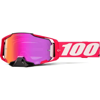 Motocyklové brýle ARMEGA KLOUG - 100%, (stříbrné plexi HIPER)