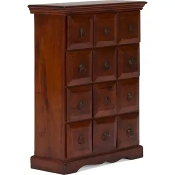 Šatní skříň Dřevěná šuplíková skříň akácie Sicilia I hnědá (Šuplíková skříň)