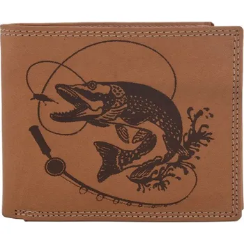 Rybářské oblečení Mercucio Peněženka Natural Vzor 7 Štika S Udicí
