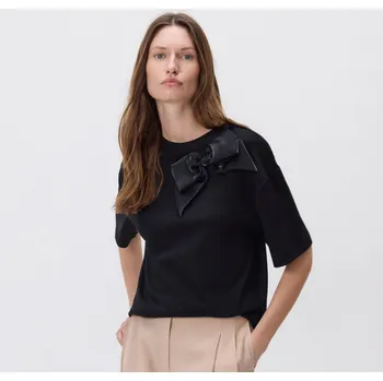 Dámské tričko Reserved - Tričko z mercerované bavlny - černý - 585GA-99X - 585GA-99X-L