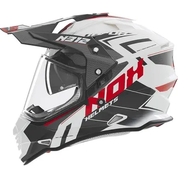 Helma na motorku přilba N312 Vapor, NOX (bílá,černá,červená vel. XS)