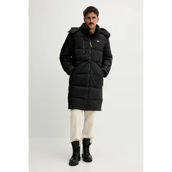 Bunda Tommy Jeans černá barva, zimní, DM0DM22256 99X, vel. L