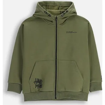 Chlapecká mikina Dětská mikina s bavlnou Coccodrillo zelená barva, s kapucí, SPORTS BOY JUNIOR ZC5132603SBJ 91X, vel. 128