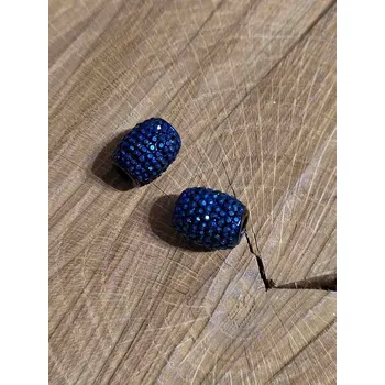 Korálek Plastové korálky s velkým průvlekem 13x15 mm barva modrá