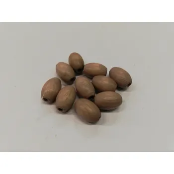 Dětské navlékací korálky Dřevěné korálky - oliva šedohnědá - 10x6mm - 10ks