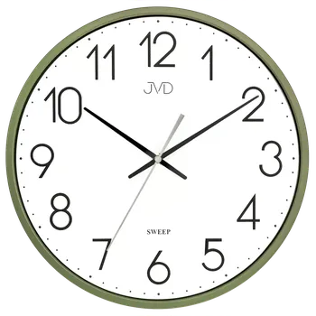 Hodiny JVD Zelené nástěnné tiché netikající hodiny JVD HX8016.3 (netikající plynulý chod)