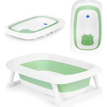 Vana Dětská vana - skládací vana s odtokem 81 cm - zelená kráva