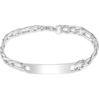 Náramek Meucci Náramek FIGARO S DESTIČKOU 0,7 cm stříbrná 210 mm