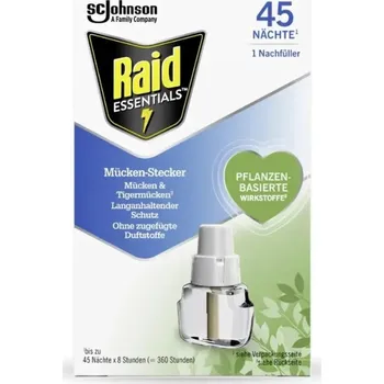 Náplň proti komárům do elektrického difuzéru Raid Essentials, 32 ml