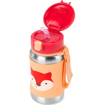 Láhev SKIP HOP Spark Style Láhev s brčkem na vodu nerez Liška 12m+