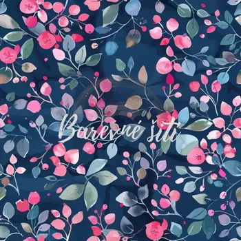 Úplet, Růžovomodré lístečky (E) (Top kvalitní úplet Bella digitisk)