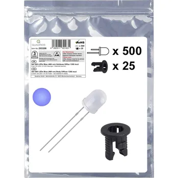 Dioda Quadrios 25O208 sada LED modrá kulatý 3 mm 1300 mcd 20 mA 3.0 V