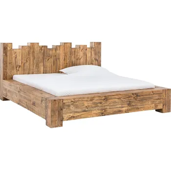 Postel Postel z masivu 180x200 Kingsfield recyklovaná borovice (Dřevěná postel 180x200 masiv)