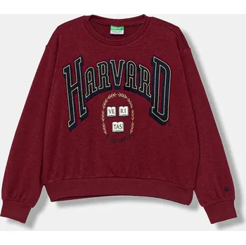 Chlapecká mikina Dětská mikina United Colors of Benetton vínová barva, vzorovaná, 32N4C10PQ 32N4C10PQ.G.seasonal 93X, vel. 130