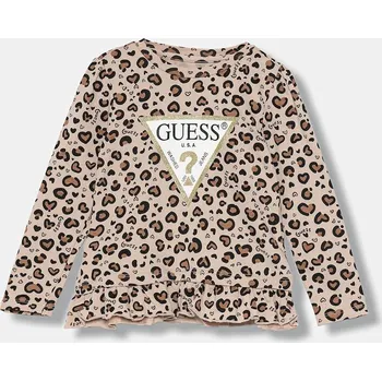 Dětské tričko s dlouhým rukávem Guess K5BI05.J1314.9BYA béžová 80X, vel. 88-96