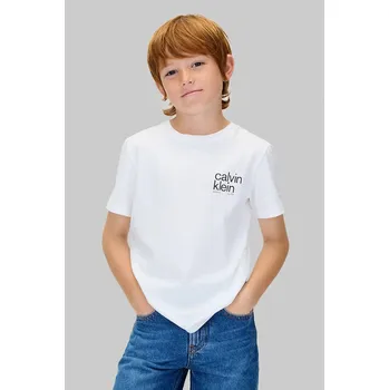 Dětské bavlněné tričko Calvin Klein Jeans IB0IB02579.128.170.9BYA bílá 00X, vel. 140