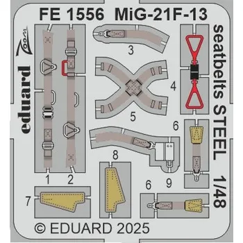 Plastikový model Eduard 1/48 MiG-21F-13 seatbelts STEEL (EDUARD)