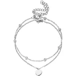 Meucci Dvojitý nastavitelný náramek VISACÍ SRDCE s kuličkami