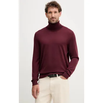 Pánský svetr Kašmírový svetr BOSS BECKHAM X BOSS pánský, vínová barva, s golfem, 50557974 93X, vel. XL